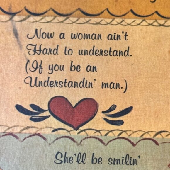 Vintage Wooden Wall Plaque With "How To Be A Fittin Husband" Poem Lois Wortham - Picture 6 of 10
